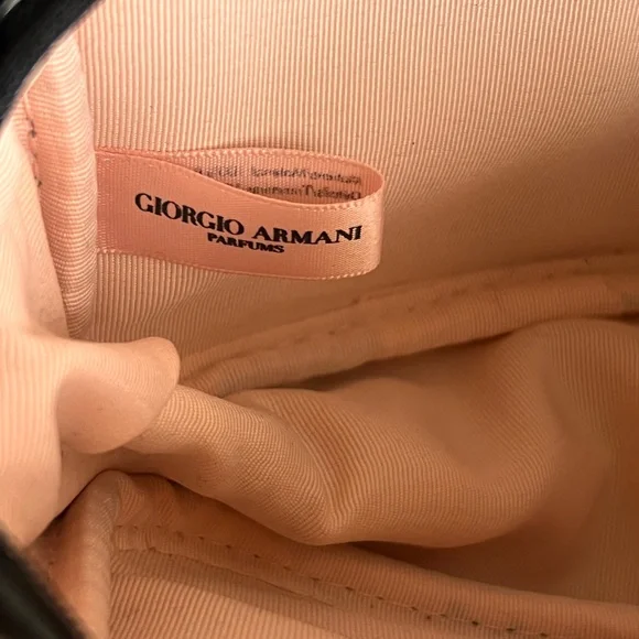 Giorgio Armani Black with Gold Accents wristlet or cosmetics bag - Picture 10 of 12